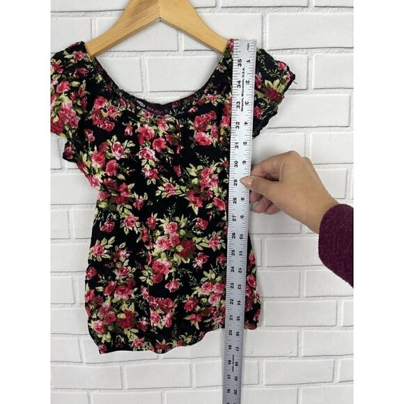 Miss Majesty Multicolor Black Floral Peasant Tank Top Blouse Kids Girls 3/4 - Picture 3 of 12